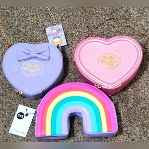 Lot of 3 kawaii rainbow pastel lolita Polly Pocket bags Skinny Dip Uwear